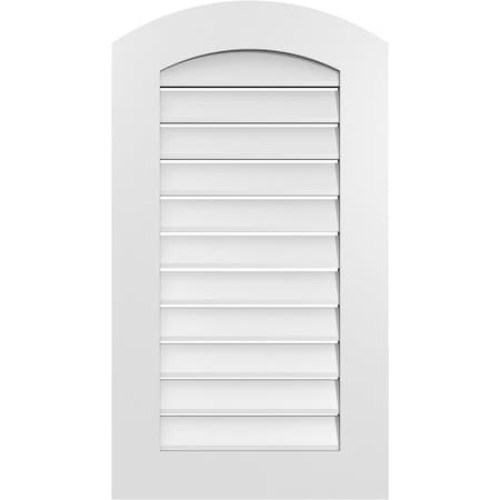 Ekena Millwork Arch Top Surface Mount PVC Gable Vent: Non-Functional, w/ 3-1/2"W x 1"P Standard Frame, 20"W x 34"H GVPAR20X3401SN